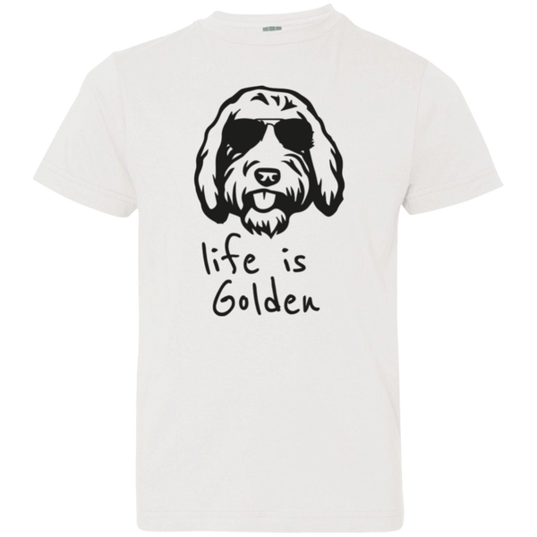 Life is Golden Youth Shirt Goldendoodle Tshirt for Kids