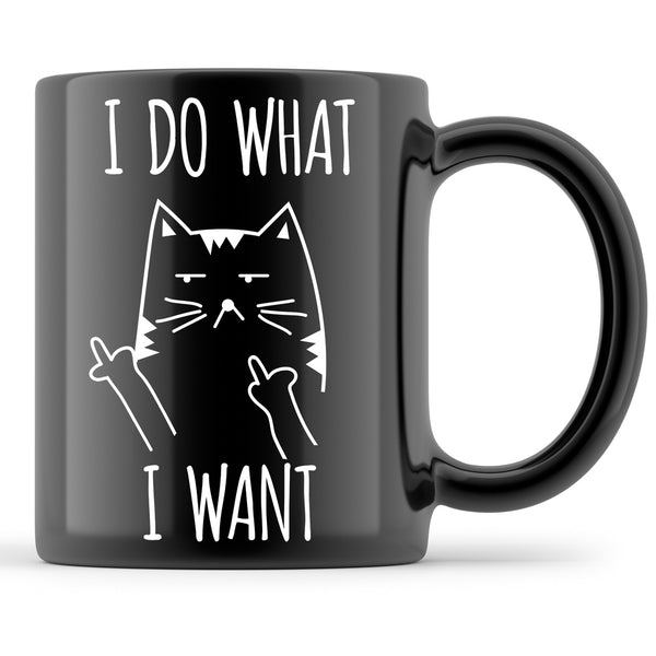 I do what I want Black Cat Mug