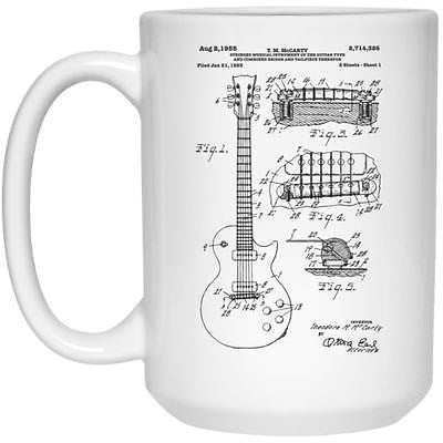 Les Paul Patent Print Music Coffee Mug Great Gift for Guitar Lover