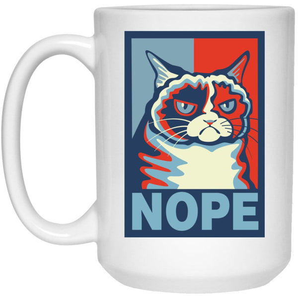 Grumpy Cat Says "Nope" Coffee Mug - Humor Cat Mugs - Cat Lover Gift