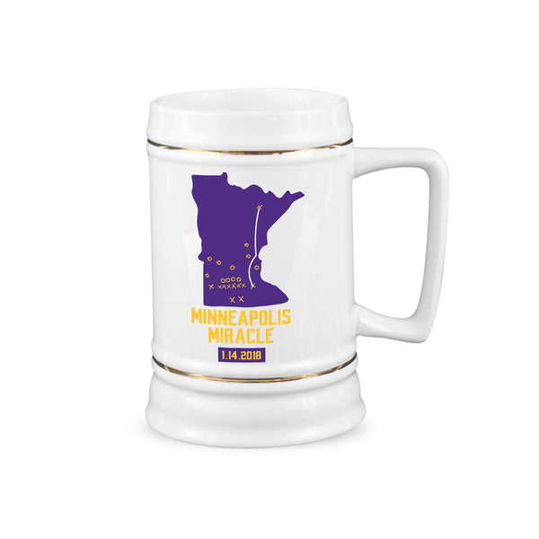 Minneapolis Miracle Minnesota Vikings Beer Stein Skol Vikings Cup Vikings Playoffs Steins Gifts