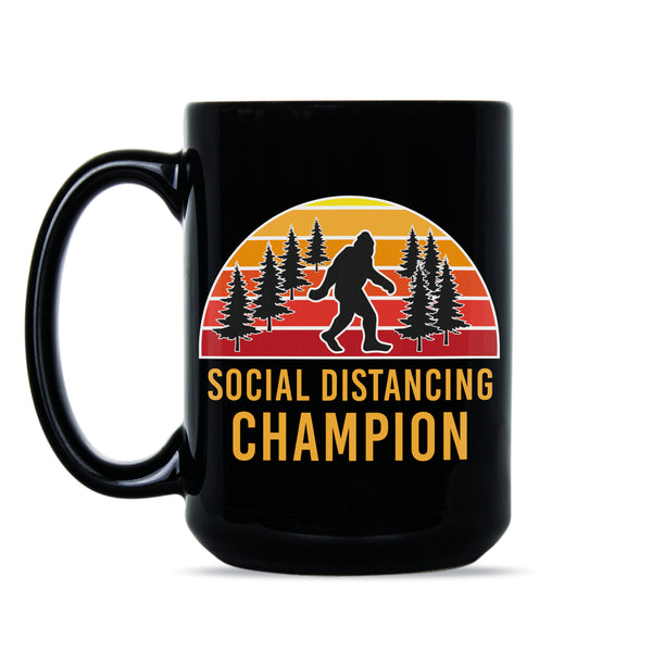 Social Distancing Champion Funny Coronavirus Mug Sasquatch Mug Bigfoot Coffee Mug
