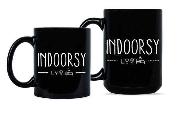 Indoorsy Mug Cute Introvert Coffee Mugs Funny Introvert Gifts