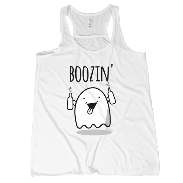 Boozin Ghost Im Just Here for the Boos Tank Funny Halloween Tank for Women