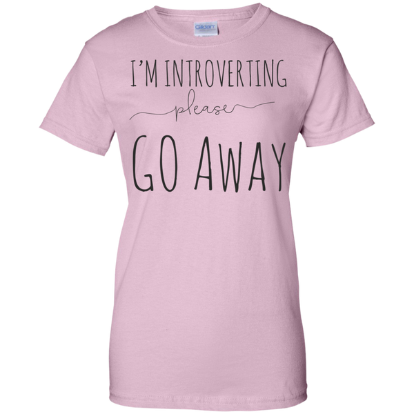 I'm Introverting Please Go Away - Ladies Custom 100% Cotton T-Shirt