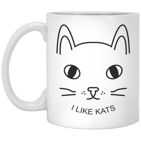 I Like Kats Custom Coffee Mug - Cat Lovers Gift