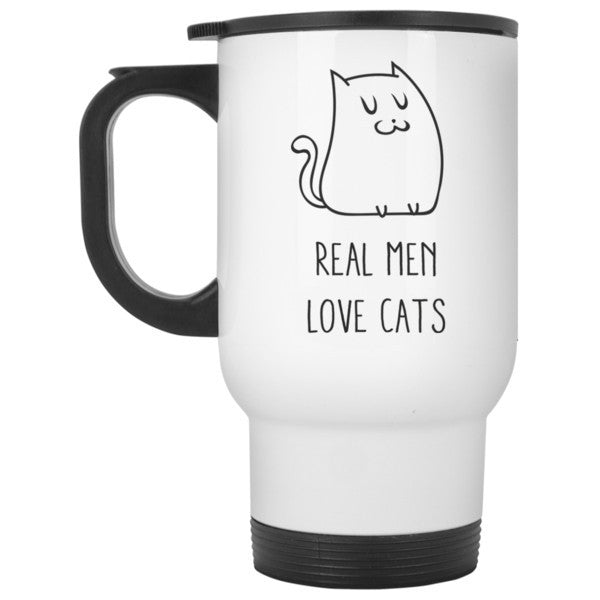 Funny Mug Silly Coffee Sayings Funny Coffee Real Men Love Cats Boyfriend Tea Cup Sayings and Quotes 11 and 15 oz. Gift Pet Mug