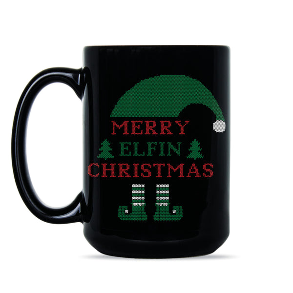 Merry Elfin Christmas Mug Elf Christmas Mug Funny Christmas Coffee Mugs