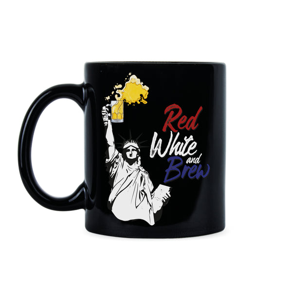 Red White and Brew Mug Patriotic Beer Mug Red White and Brew Coffee Mug