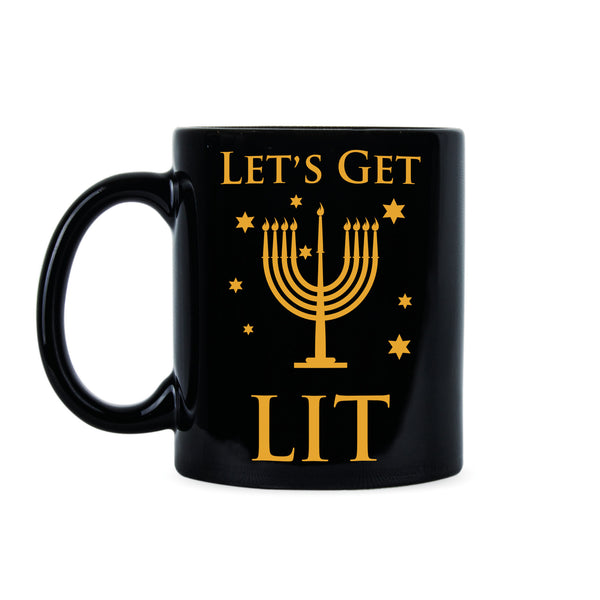 Lets Get Lit Hanukkah Funny Hanukkah Mugs Chanukah Coffee Mugs