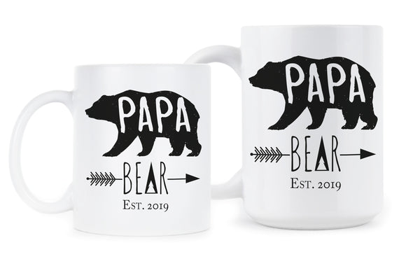 Papa Bear Est 2019 Coffee Mug New Dad Mugs Fathers Day Father Daddy