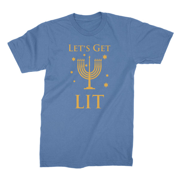 Lets Get Lit Hanukkah Shirt Chanukah Shirt Funny Hanukkah Holiday Shirts