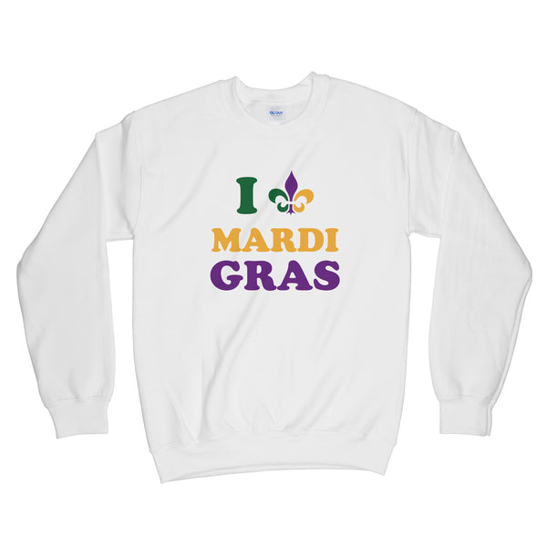 I Love Mardi Gras Sweatshirt Mardi Gras Sweatshirt