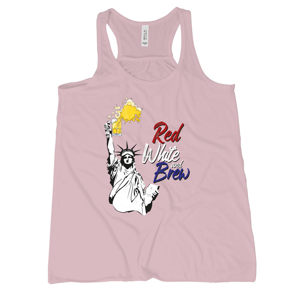Red White and Brew Tank Top Womens Patriotic Beer Tank Top