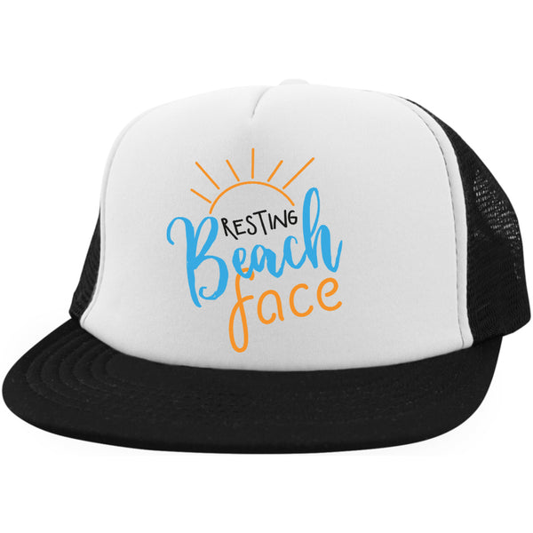 Resting Beach Face Hat Funny Beach Trucker Hat