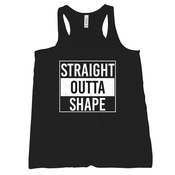Straight Outta Shape Tank for Women Funny Workout Tanks for Women
