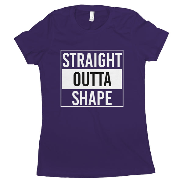 Straight Outta Shape T Shirt Women Funny Workout Shirts for Women