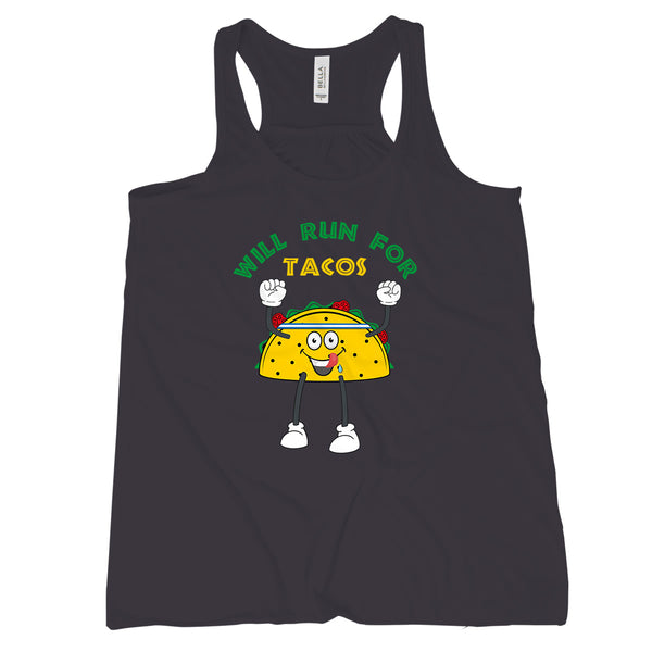 Will Run For Tacos Womens Tank Taco Workout Tank Women