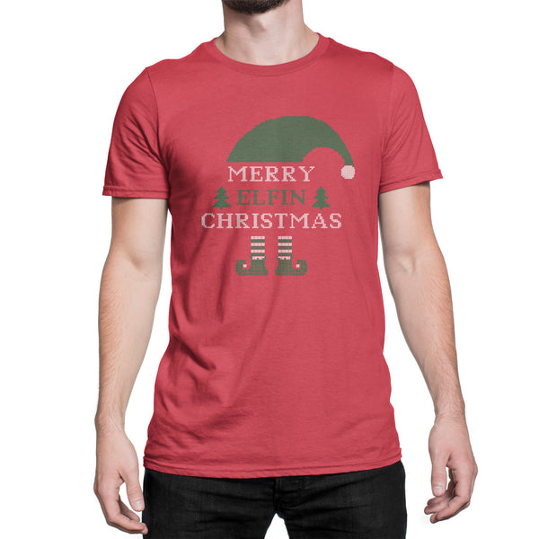 Christmas Pun Shirts Merry Elfin Christmas Tshirt