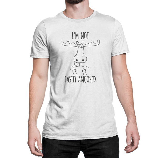 Funny Moose Shirt Im Not Easily AMOOSED Funny Moose Gifts