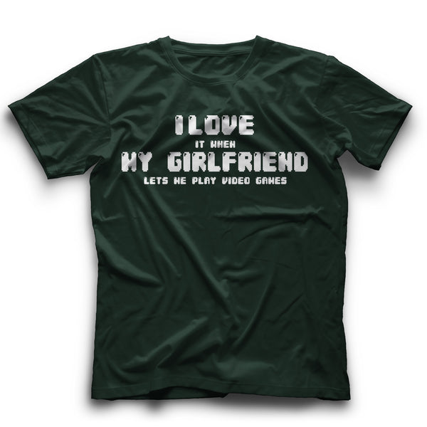 Boyfriend Gift Gamer Shirt for Him Cute Valentines Day Gift - I Love It When My Girlfriend Lets Me Play Video Games Clothing Boyfriend Shirt