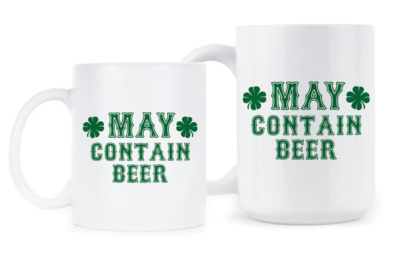 May Contain Beer Mug May Contain Alcohol Funny Irish Mug