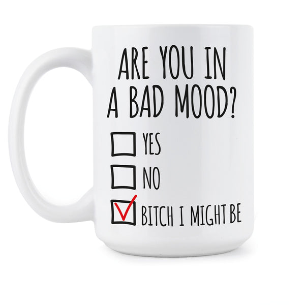 Are You In A Bad Mood Coffee Mug Bad Mood Mug Funny Office Coffee Cup Bitch I Might Be Cups