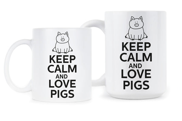 Keep Calm and Love Pigs Pig Coffee Mug Pig Lover Gifts