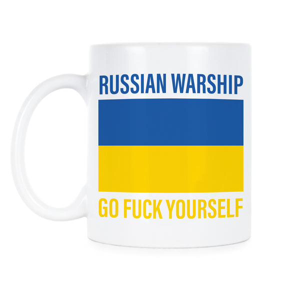 Russian Warship Go F Yourself Mug Stand With Ukraine Coffee Cup
