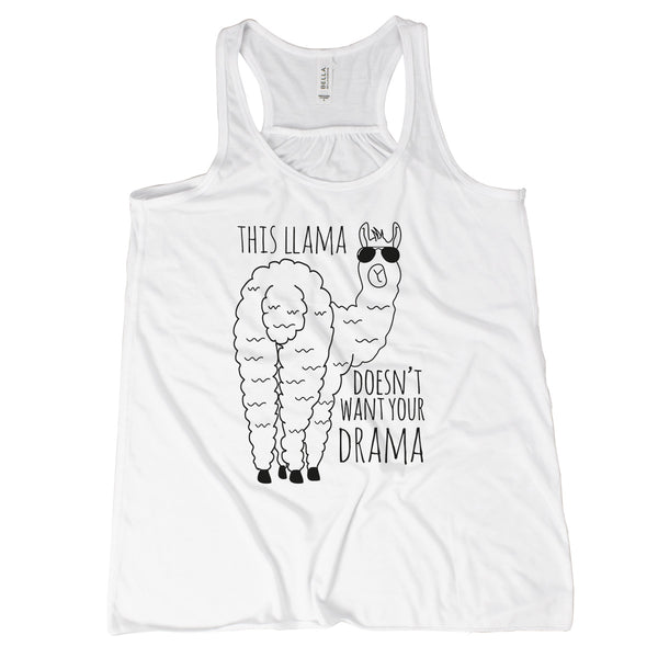This Llama Doesnt Want Your Drama Funny Llama Tank Tops for Women